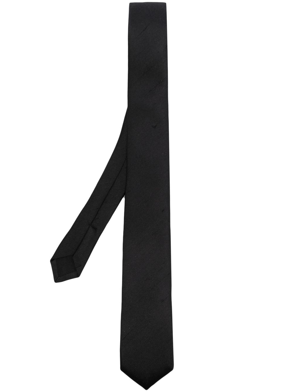 Saint Laurent cravate en soie à fini texturé - Noir Top Merken Winkel